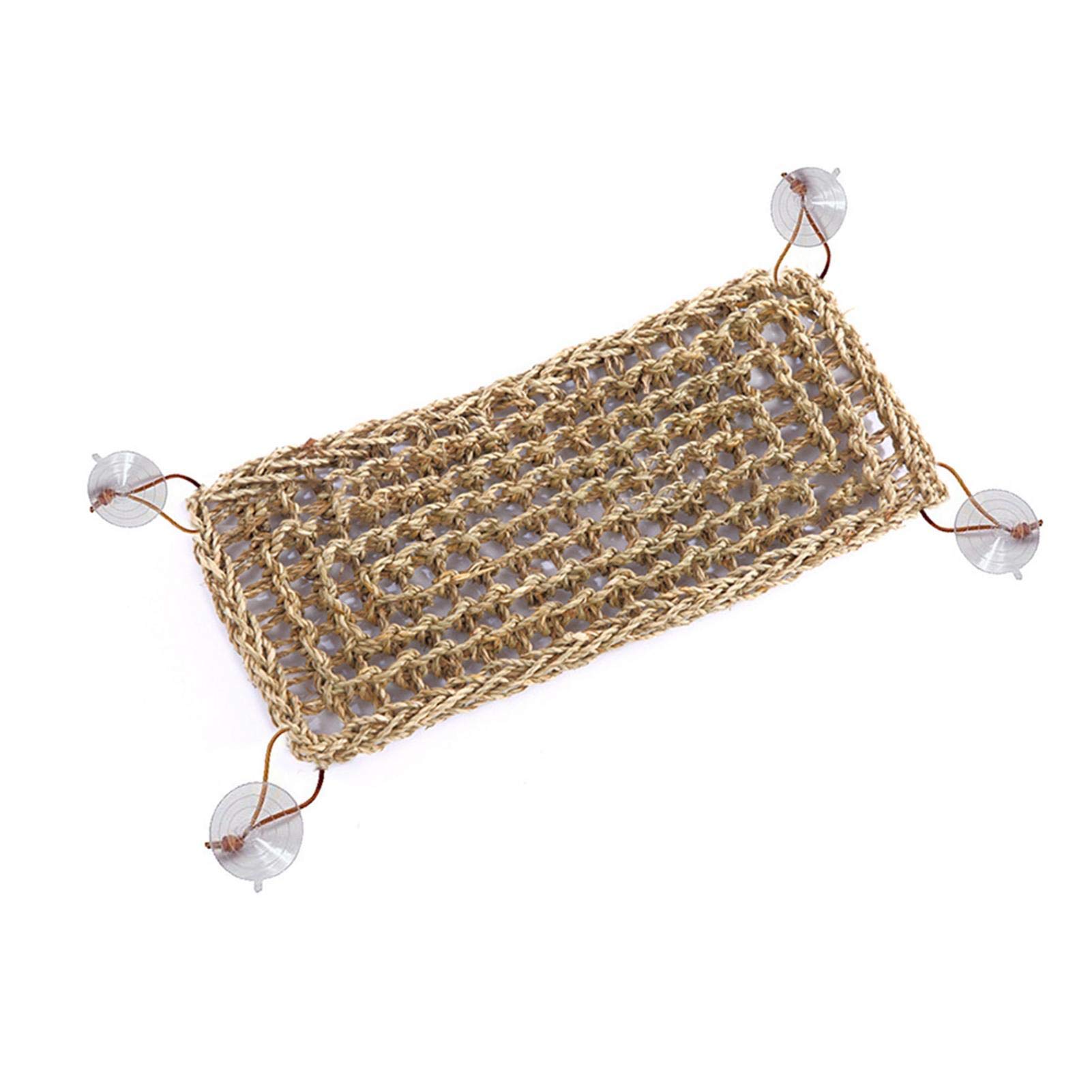 voloki Reptile Lizard Bearded Dragon Hammock Hamster Reptile Grass Mat Lizard Lounger 100 Natural Seagrass Fabric Hammock For Reptiles Pet Bed, Geckos, Anoles, Iguanas, Hermit Crabs