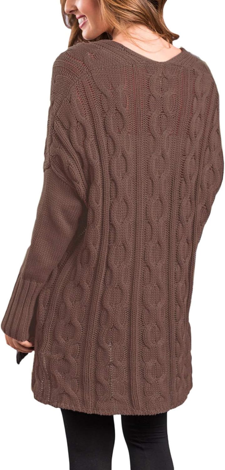 Sidefeel Women Casual V Neck Loose Fit Knit Sweater Pullover Top at  Women’s Clothing store