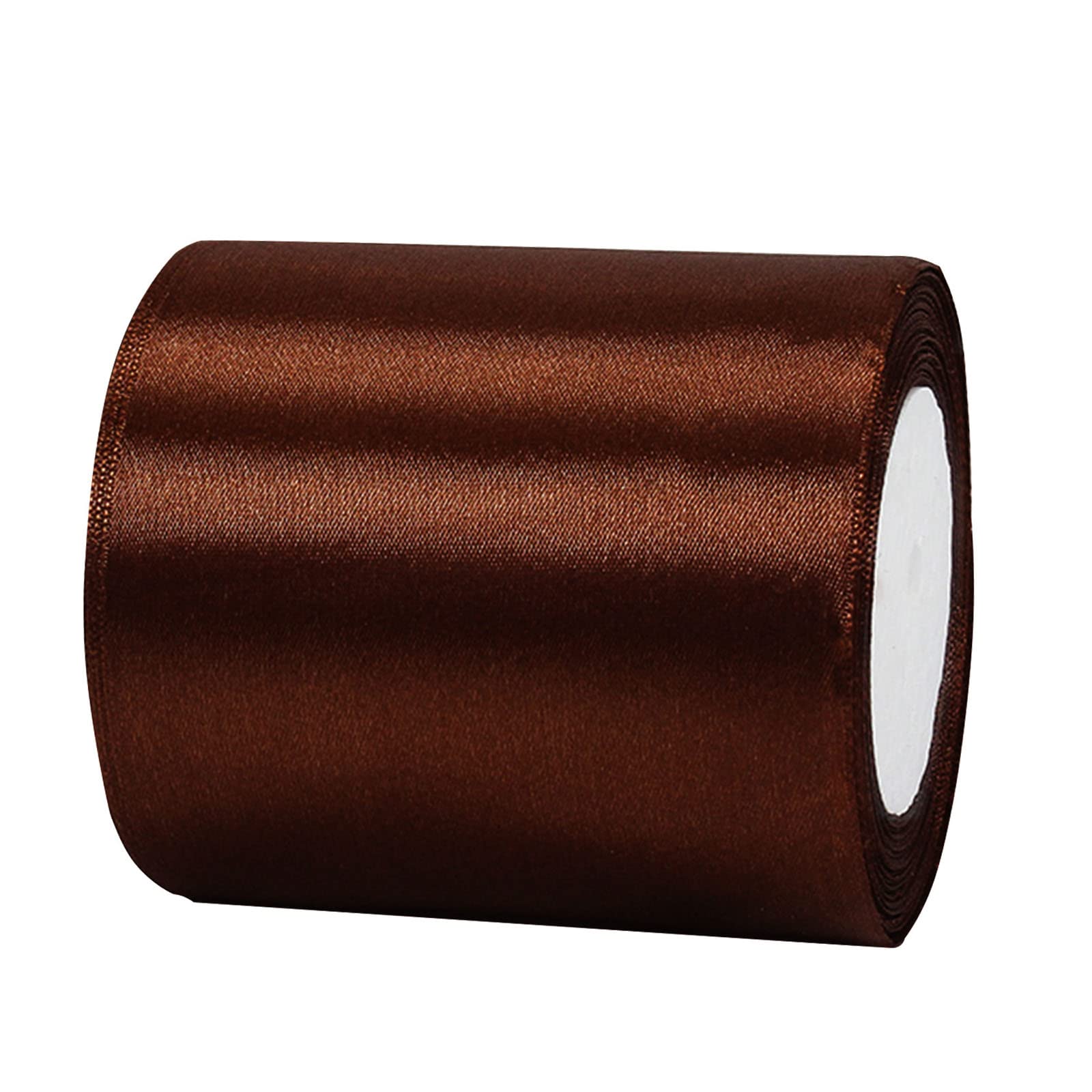 100mm Wide Thick Coffee Ribbon for Gift Wrapping,22m 4Inch Large Fabric Satin Ribbon Brown Bow for Gift Wrapping,Ribbons for Crafting,Hair,Bouquets,Wedding Car,Presents,Cake,Christmas Decorations
