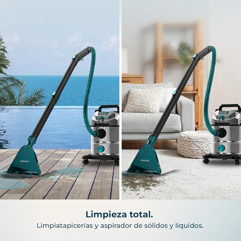 Aspirador sólido, líquido, para estofos e carpetes com cabo Conga CarpetClean 20000 Pro Ultra. 1600W, 21kPa de potência, 2 em 1 função, capacidade de 20L, kit de acessórios, raio de ação 7m
