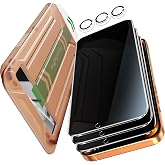 YMHML 3 Pack for iPhone 17 Pro Max Privacy Screen Protector Tempered Glass + 1 Set Camera Lens Protector, 25&deg;Anti Spy, [Top 9H+ Military Grade Shatterproof] [Bubble Free, Auto-Dust Removal]