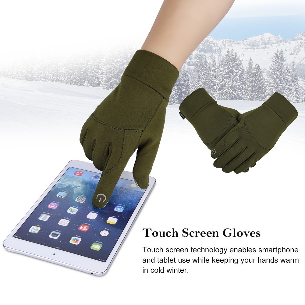Vbiger Outdoor Touchscreen Handschuhe fahren Radfahren warm Freizeit Sport Silikon rutschfeste Handschuhe, Grün, L