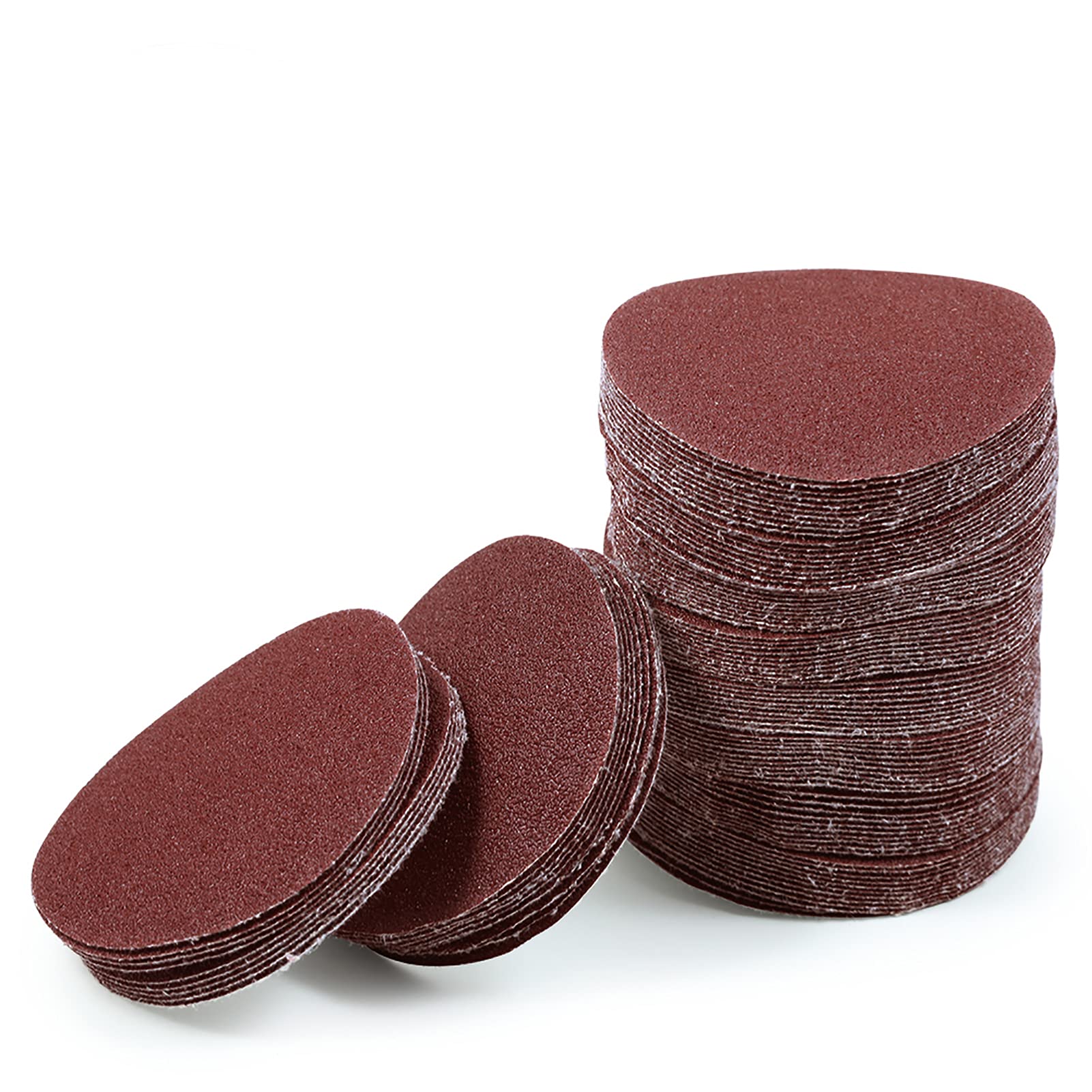 LEONTOOL Sanding Discs 3 Inch 80 Grit Hook and Loop Sandpaper 100Pcs Sanding Pad NO-Hole Aluminum Oxide Random Orbital Sander