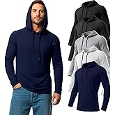 August Alley 5 Pack Men's Big and Tall Hoodies Long Sleeve Lightweight Sweatshirt Workout Pullover Multipack