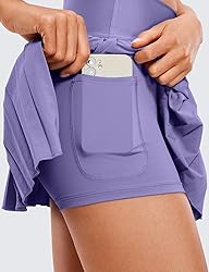 CRZ YOGA Women's High Waisted Pleated Tennis Skirts