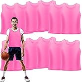 12Pcs Youth Pinnies Scrimmage Vests, Sports Pennies for Youth Adults Soccer Basketball Scrimmage Training Vests,Team Sport Practice Jersey Chartreuse Pink