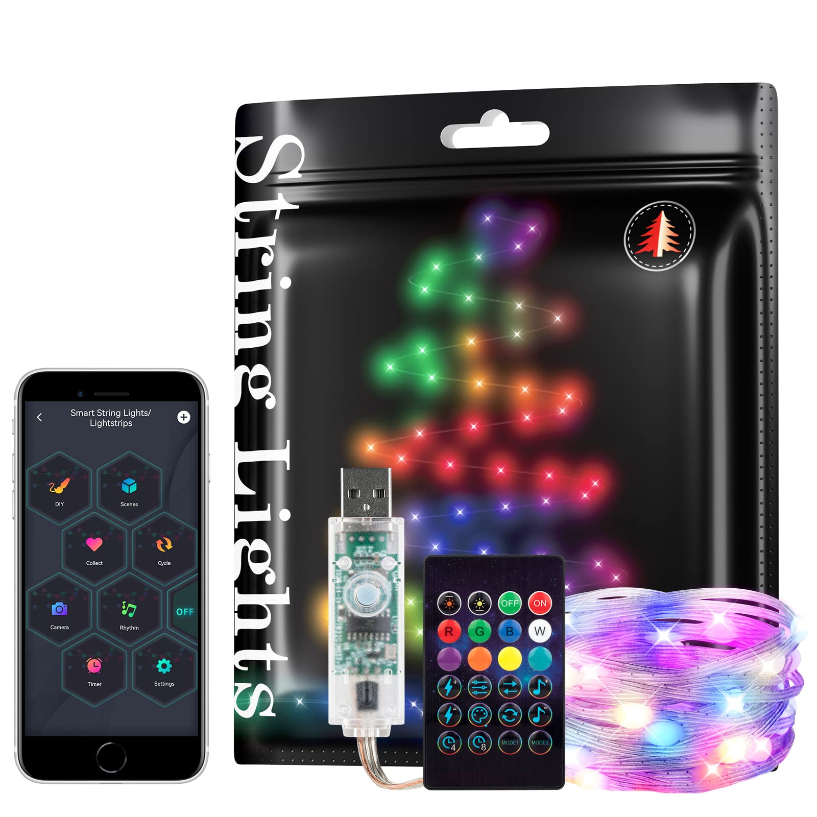BTF-LIGHTING RGB IC WS2812B USB Twinkle Smart Fairy