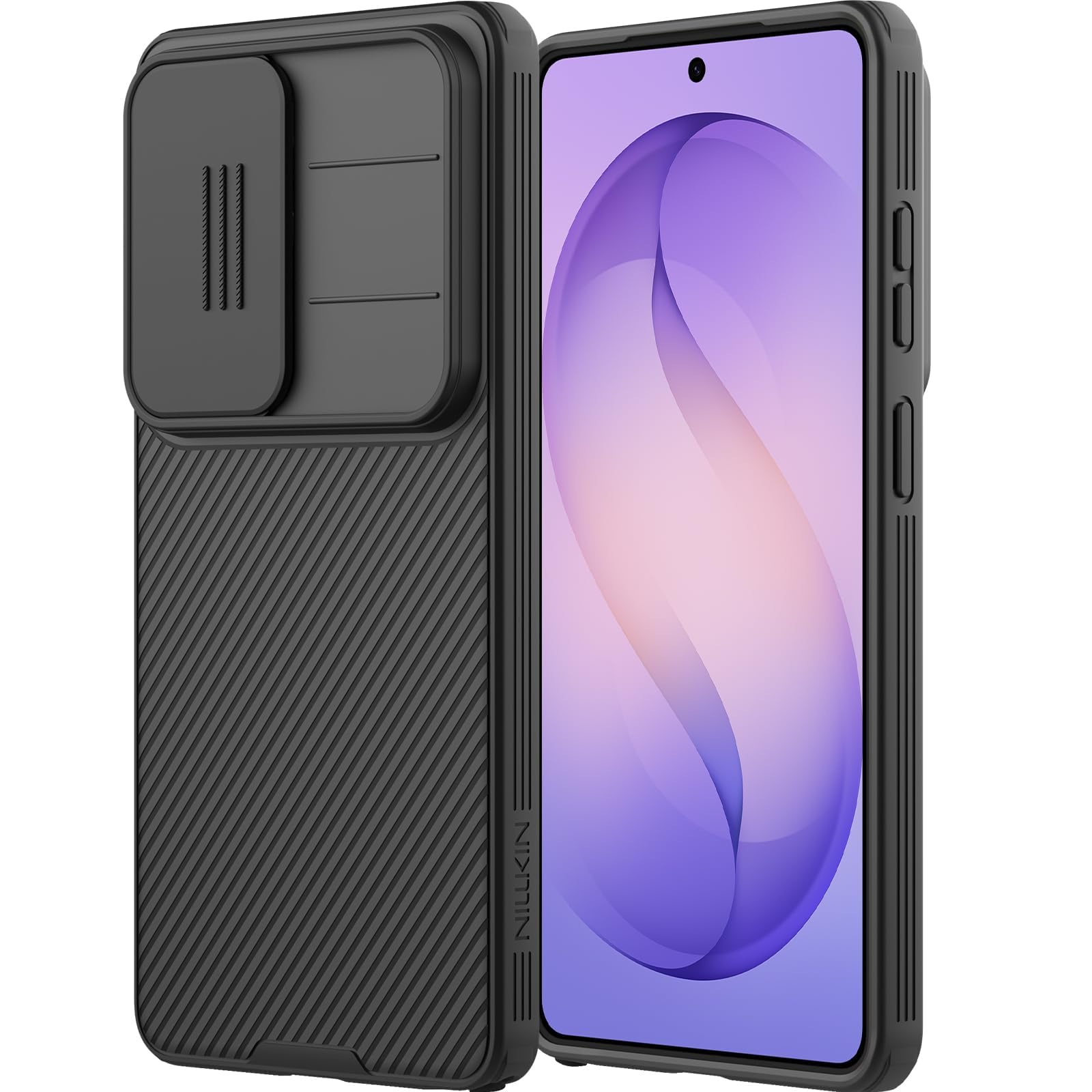 Nillkin for Samsung Galaxy S26 Ultra Case with Camera Cover, [Patented Lens Protection] Thin Slim Military-Grade Shockproof Silicone Case, Anti-Slip S26 Ultra Rugged Phone Case for Men & Women, Black