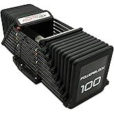 PowerBlock Pro 100 EXP Single Adjustable Dumbbell, 5-100 lb | Sold as a Single Unit, Strength Training Home Gym Equipment, Trusted by Pros, Knurled Grips, 30 Weight Increments