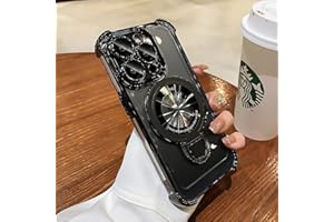 Uioeua for iPhone 14 Pro Max Case with Magnetic Ring Stand,[Compatible with MagSafe] Four Corners Shockproof [Military Grade Drop Protection] Luxury Slim Kickstand Case for iPhone 14 Pro Max-Black