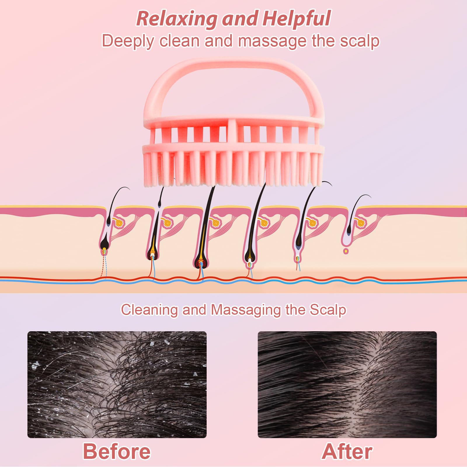 DUAIU Hair Oil Applicator with Continuous Spray Bottle Hair Scalp Massager, Silicone Root Comb Applicator Bottle Shampoo Brush and Mister Spray Bottles for Hair Dye and Hair Care