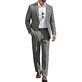 COOFANDY Men Suits Classic Fit 2 Piece Suit Set One Button Casual Blazer Wedding Bussiness Suit Separates