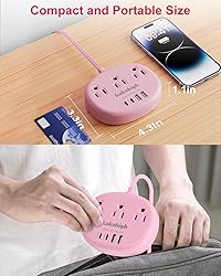 Pink Extension Cord with Surge Protected 1080J - 5