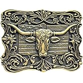 FRTLSL Western Belt Buckles Men, Vintage Rodeo Cowgirl Cowboy Hat Eagle Bull Belt Buckle for Women Men