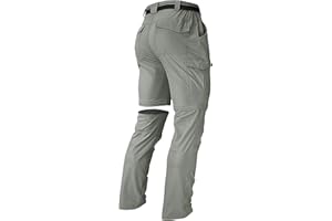 AREOUTS Men's Hiking Pants Convertible Zip Off Lightweight Waterproof Quick Dry Outdoor Fishing Travel Safari Camping