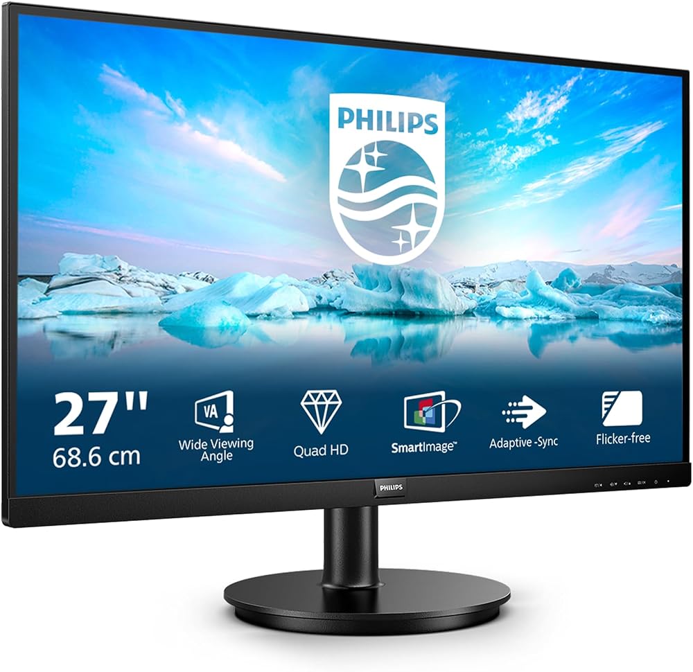 Philips 275V8LA 27 inch QHD VA Monitor 2560x1440 75Hz Adaptive Sync
