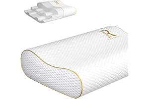 Royal Therapy Memory Foam Pillow, Queen Neck Pain Relief, Contour Cervical Pillow, for Neck and Shoulder Pain, Side, Back and Stomach Sleeper, 24x14x5 inches