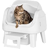 Automatic Cat Litter Box, Self Cleaning Litter Box, Open Top, 3 Buttons | Open-top design with 3-button control for simple operation without Wi-Fi or app pairing.