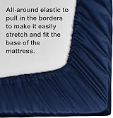 NTBAY 500 Thread Count Egyptian Cotton Fitted Sheet Navy 90x190 30cm view 6
