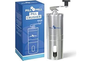 Pill Mill Pill Crusher - Crushes Multiple Tablets to a Fine Powder - Metal Pill Grinder - Tablet Pulverizer Suitable for Trav