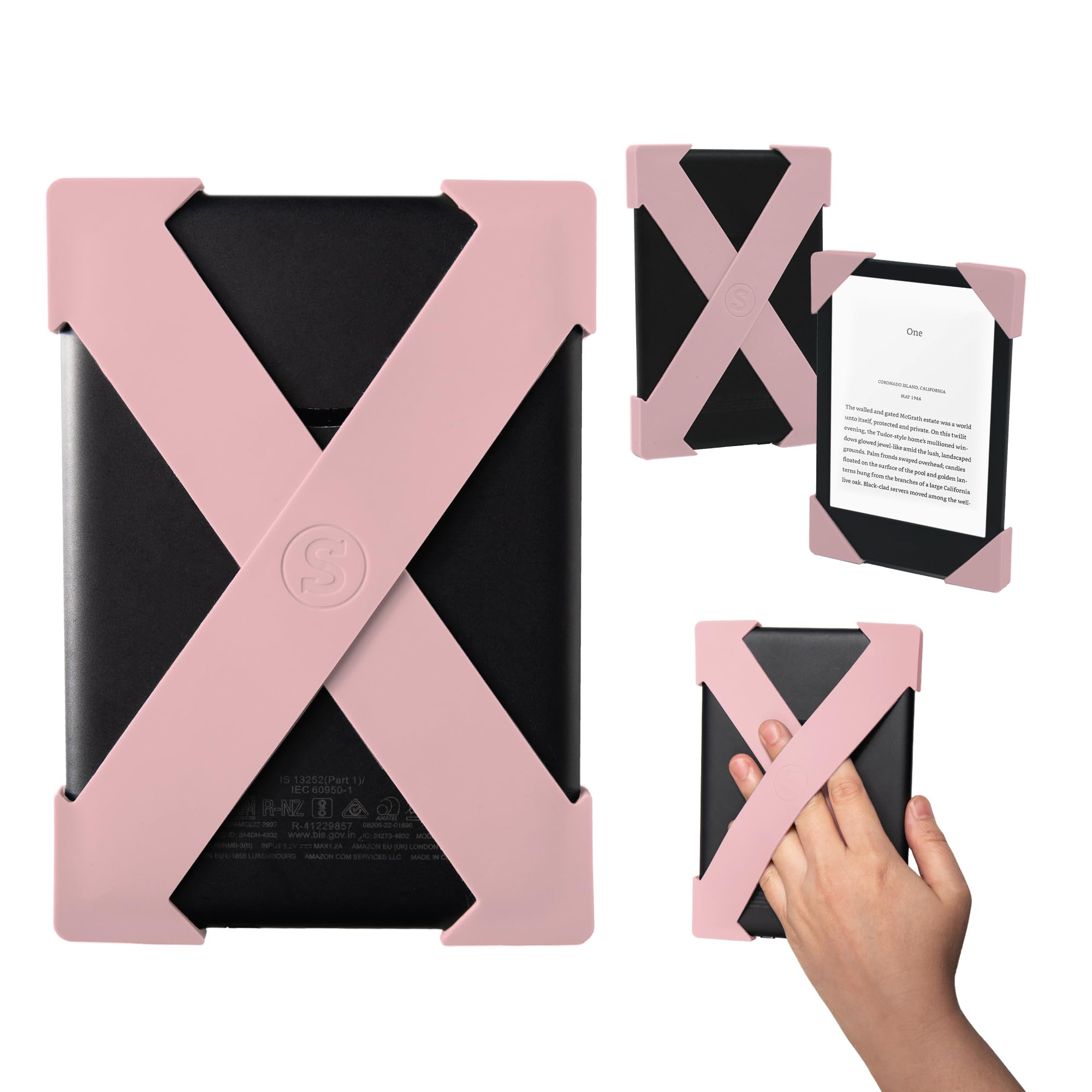 Photo 1 of Strapsicle Hand Strap Accessory for Kindles & Kobos - Paperwhite 7-10 Gen + Most Kobo - 2 Straps - Lightweight Grip for Endless Reading Comfort - Medium - Blush