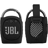 TXEsign Silicone Protective Carrying Case Compatible with JBL Clip 4 - Portable Mini Speaker Carrying Stand Up Cover Pouch for JBL Clip 4 (Black)