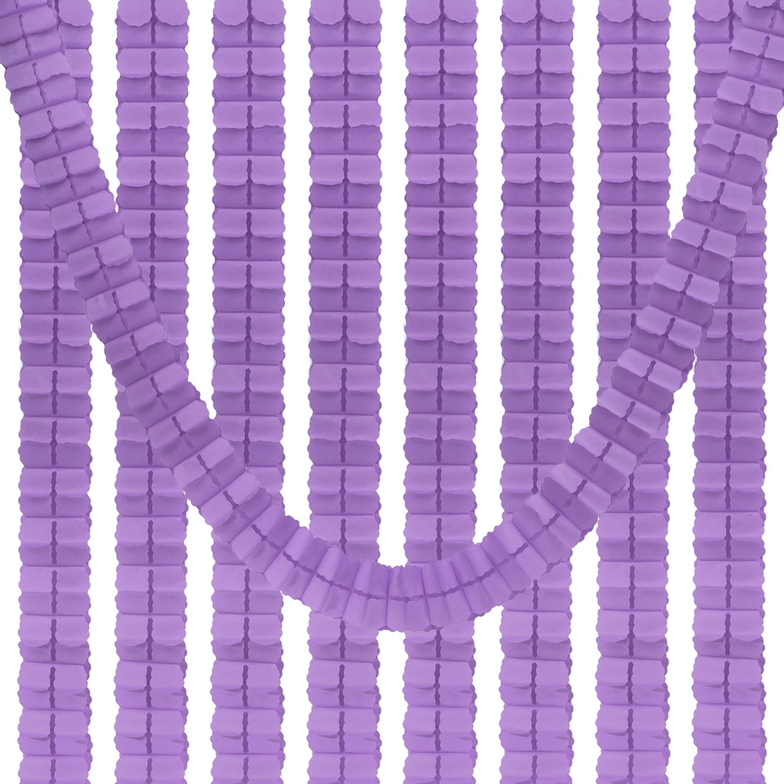 PATIKIL 9.8ft Four-Leaf Garland, 9 Pack Tissue Paper Hanging Flower Garland Reusable Streamers for Party Wedding Backdrop Decorations, Light Purple