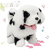 Hopearl Walking Point Dog Interactive Electronic Pet Plush Toy Puppy Woof and Moving Animated Nodding Head Gift for Toddlers 