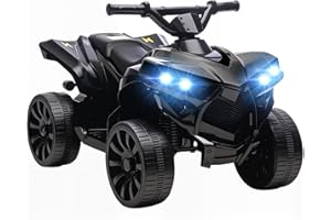 Qaba Kids ATV 4 Wheeler, 6V Battery Powered Electric Ride on Car with Music and LED Headlights for Ages 3-8 Years Boys and Gi