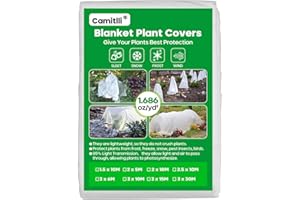 Camitlli Plant Covers Freeze Protection, 10FT x 33FT 1.686 oz/yd² Reusable Floating Row Cover Plant Blankets Frost Cloth, Frost Covers for Outdoor Plants, Freeze Blankets for Plants
