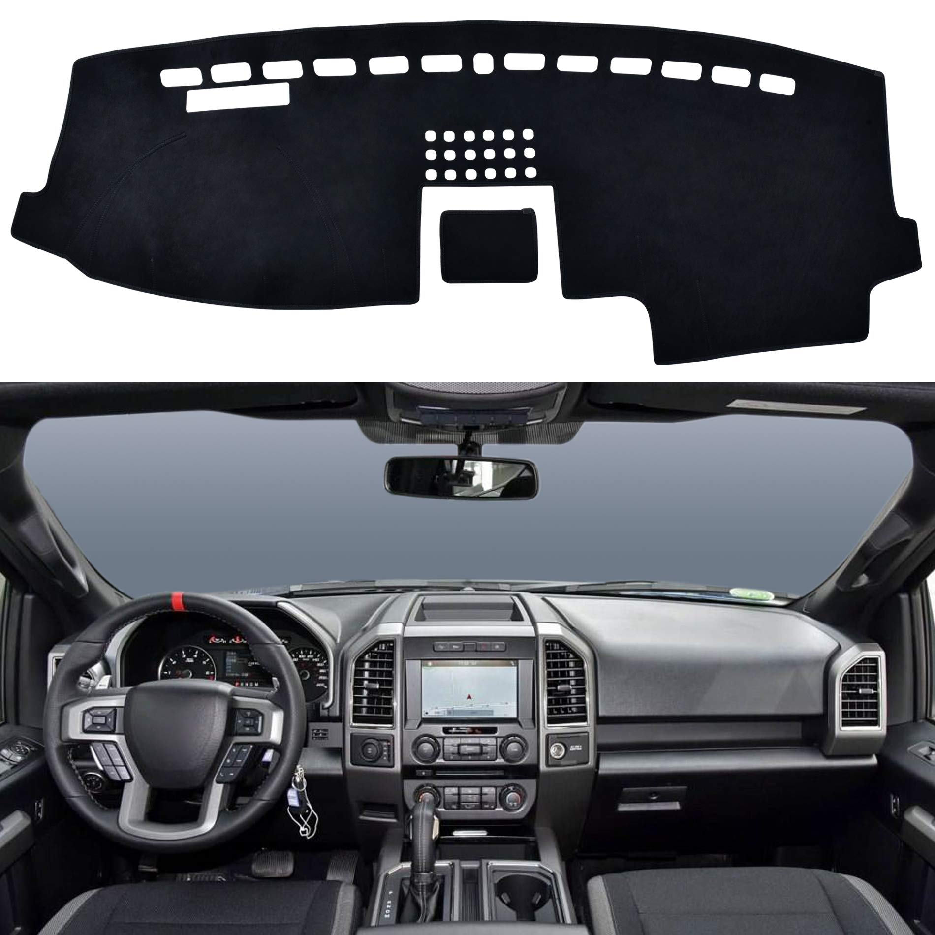speedwow dashboard dash board cover mat carpet compatible with 2015-2020 ford f150
