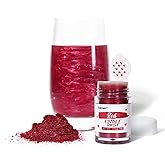Sujoygar Luster Dust Edible, Red Edible Glitter for Drinks, 4g Metallic Food Coloring Shimmer Powder Cake Glitter Edible Dust