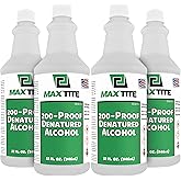 MAXTITE Denatured Alcohol, 200-Proof (1 Gallon Total, 4 Pack of 32 oz Bottles)