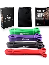 UPOWEX Pull Up Assist Bands &ndash; Set of 4 &ndash; Heavy Duty Resistance Bands &ndash; Mobility and Powerlifting Bands &ndash; Perfect for Body Stretching, Powerlifting and Resistance Training
