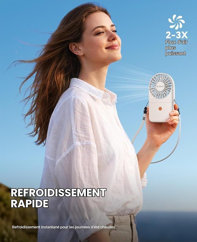 ReFan Mini Ventilateur de Cou Portable, Pliable USB‑C, 121g