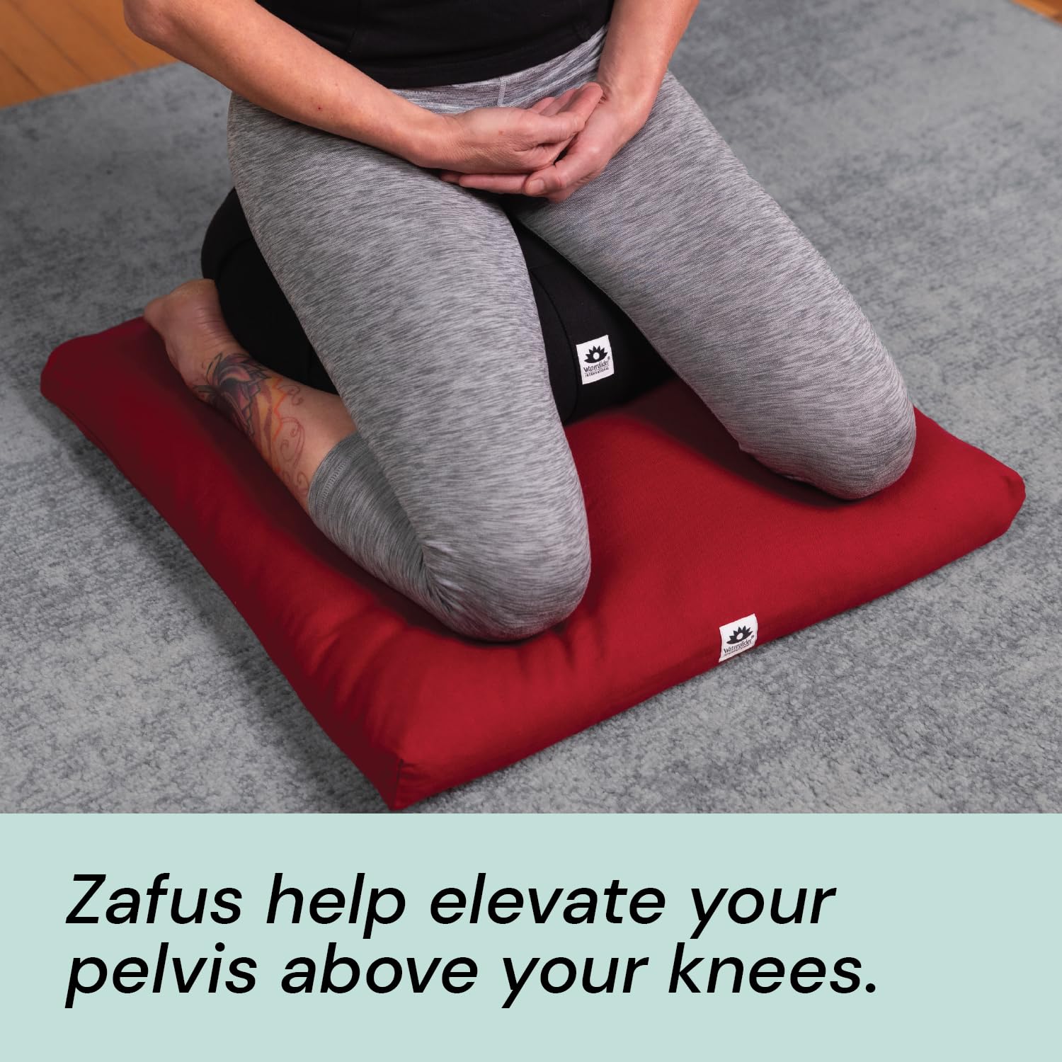 Waterglider International Meditation Cushion (Twilight Blue) Round, Buckwheat Husk Filled, Floor Pillow or Cushions, Yoga Seat, Zafu, Made in the USA - Image 3