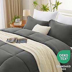 CozyLux Queen Comforter Set - Dark Grey Comforter