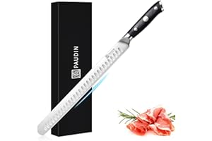 PAUDIN Carving Knife, Premium Brisket Knife 12 Inch, Full Tang Design with Granton Blade and Ergonomic G10 Handle, for Cuttin