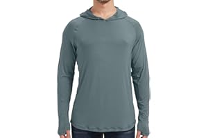 netdraw Men's Ultra-Soft Bamboo Viscose Hoodie Shirt UPF 50+ Sun Protection Long Sleeve Lightweight UV Shirt