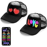 JDVOOTD LED Eyes Hats, Bright LED Display Full-Color Screen Smart Caps Programmable Led Hat Bluetooth APP Control