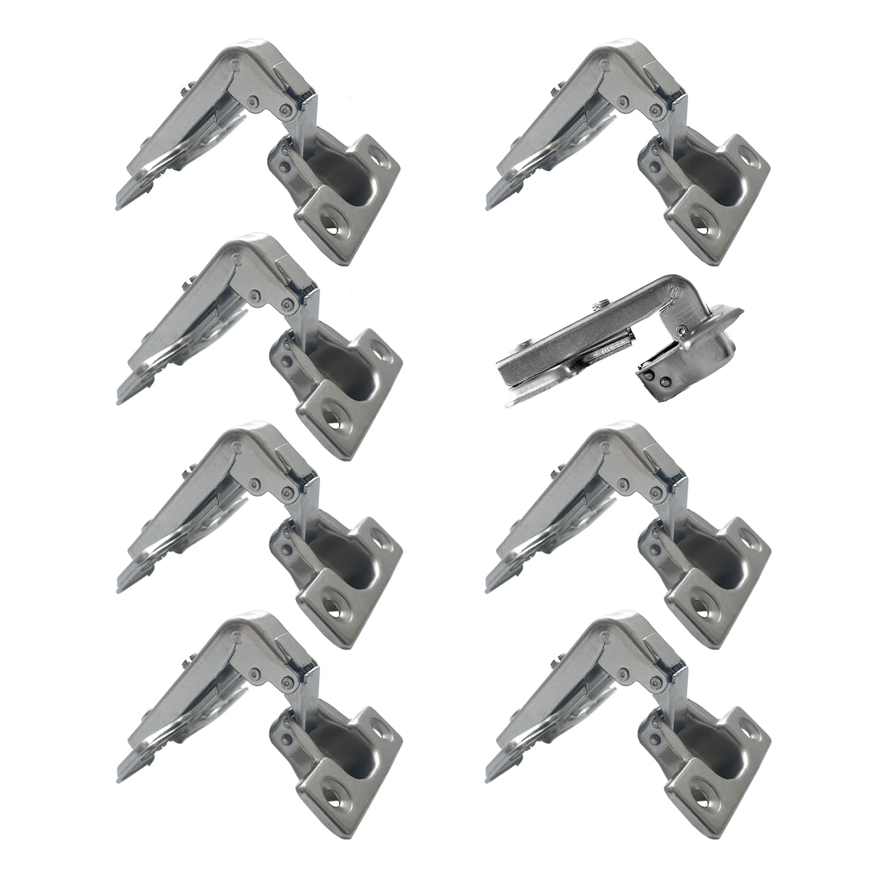 LIKERAINY 90Deg Short-arm Inset Blind Corner Hinge Ø 26mm H0 Without Damper for Cabinet Door Stud Hinges for Cupboard Wardrobe Doors Pack of 8 Pieces — image 1