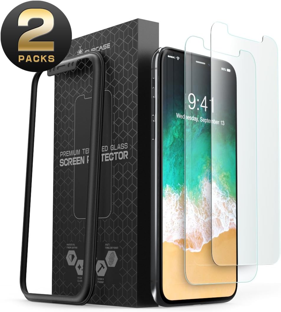 SUPCASE iPhone X Screen Protector, Premium HD Tempered Glass Screen Protector (2Pack