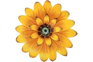 Aboxoo 13" Yellow Daisy Metal Layered Floral Home Wall Art Sculptures for Bathroom Livingroom Bedroom or Porch Patio Colorful Wall Decor