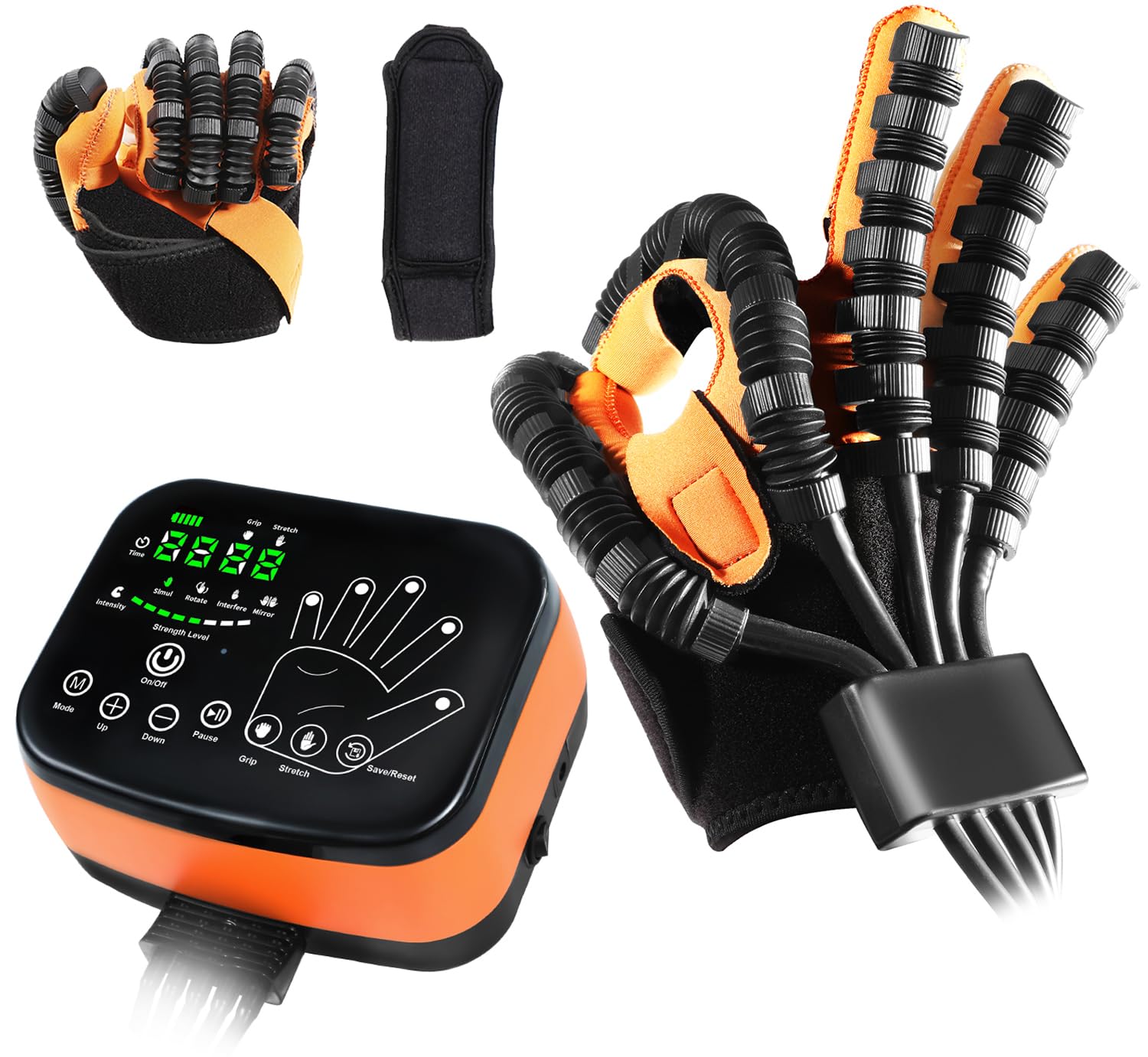 Photo 1 of Upgraded Rehabilitation Robot Glove,Finger Rehab Robotic Glove Strokes Therapy Equipment for Hand Hemiplegia Stroke Recovery,4 Modes,2600mah Rechargeable (Right-Hand-L)