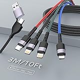 6 IN 1 Multi Universal Charging Cable 10ft, USB C