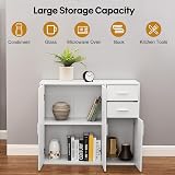 Panana Sideboard Storage Cupboard Cabinet Unit with Doors and Drawers White view 4