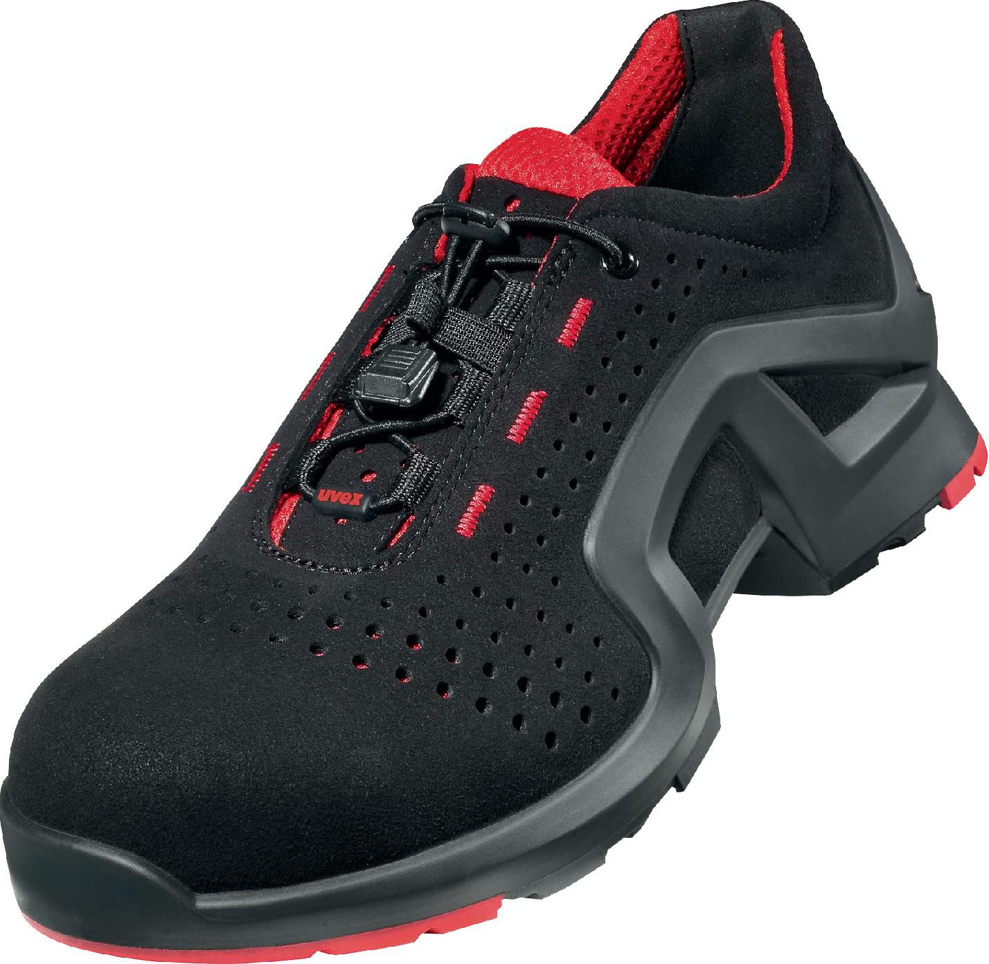 Uvex Damen 1 x-tended Support Safety Shoes - S1 SRC, Red/Black - Size 6