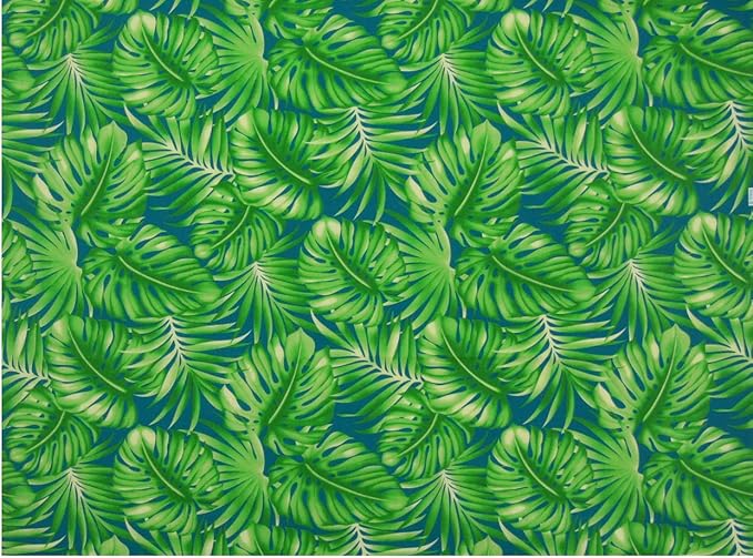 Amazon ハワイアンファブリック 生地 ティールグリーン モンステラ柄 6914 布 生地 通販