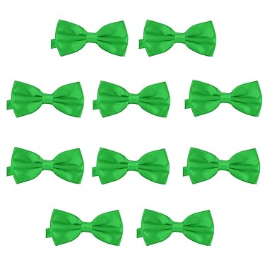 DonDon 10er Set Herren Fliege 12 x 6 cm gebunden und längenverstellbar