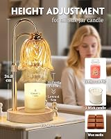 Funistree Vintage Flower Candle Warmer Lamp with Timer Dimmer 2 Bulbs view 4